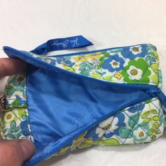 Vera Bradley Floral Coin & Key English Meadow Quilted Wallet 6x3.5" - Picture 2 of 5